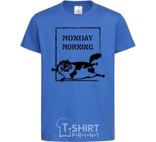 Kids T-shirt Monday morning royal-blue фото