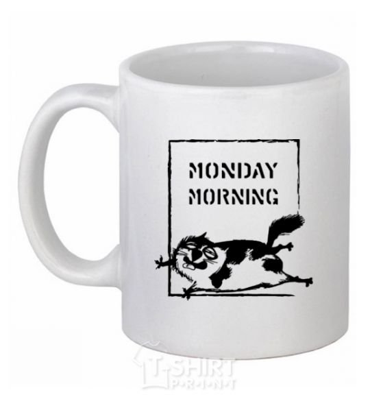 Ceramic mug Monday morning White фото