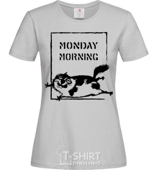 Women's T-shirt Monday morning grey фото