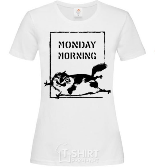 Women's T-shirt Monday morning White фото