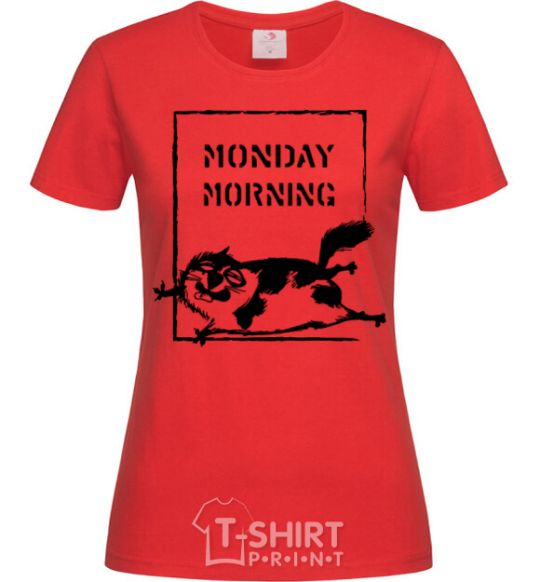 Women's T-shirt Monday morning red фото