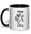 Mug with a colored handle Nobody is perfect call me mr nobody black фото