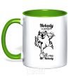 Mug with a colored handle Nobody is perfect call me mr nobody kelly-green фото