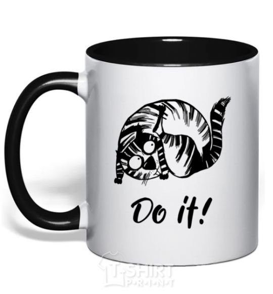 Mug with a colored handle Do it black фото