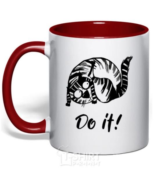 Mug with a colored handle Do it red фото