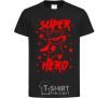 Kids T-shirt Super hero cat black фото