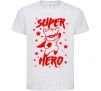 Kids T-shirt Super hero cat White фото