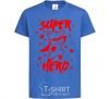 Kids T-shirt Super hero cat royal-blue фото