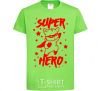 Kids T-shirt Super hero cat orchid-green фото