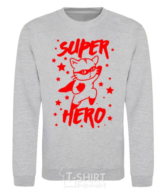 Sweatshirt Super hero cat sport-grey фото