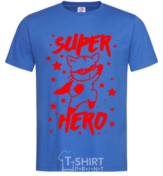 Men's T-Shirt Super hero cat royal-blue фото