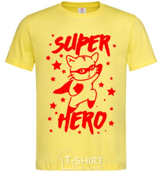 Men's T-Shirt Super hero cat cornsilk фото