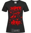 Women's T-shirt Super hero cat black фото