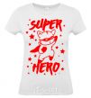 Women's T-shirt Super hero cat White фото