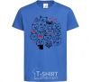 Kids T-shirt Cat's faces royal-blue фото