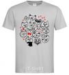 Men's T-Shirt Cat's faces grey фото