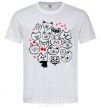 Men's T-Shirt Cat's faces White фото