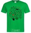 Men's T-Shirt Cat's faces kelly-green фото