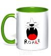 Mug with a colored handle Roarr kelly-green фото