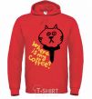 Men`s hoodie Where is my coffee bright-red фото