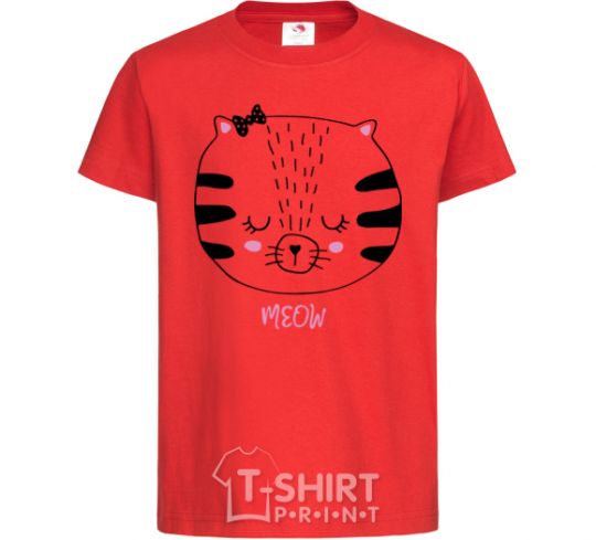 Kids T-shirt Sweet meow red фото