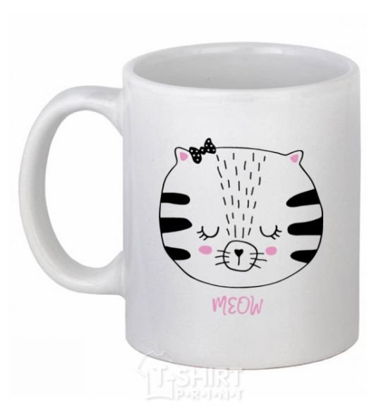 Чашка керамическая Sweet meow Белый фото