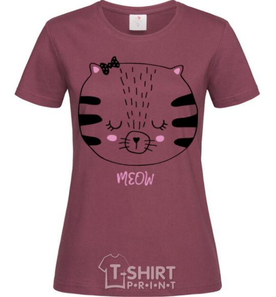 Women's T-shirt Sweet meow burgundy фото