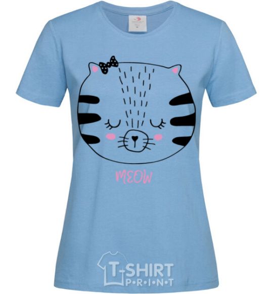 Women's T-shirt Sweet meow sky-blue фото