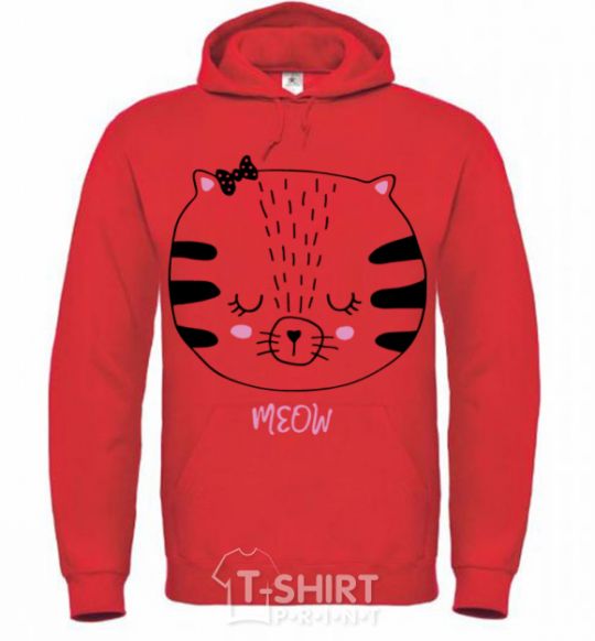 Men`s hoodie Sweet meow bright-red фото