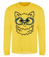 Sweatshirt Кitten in blue glasses yellow фото