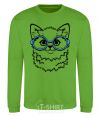 Sweatshirt Кitten in blue glasses orchid-green фото