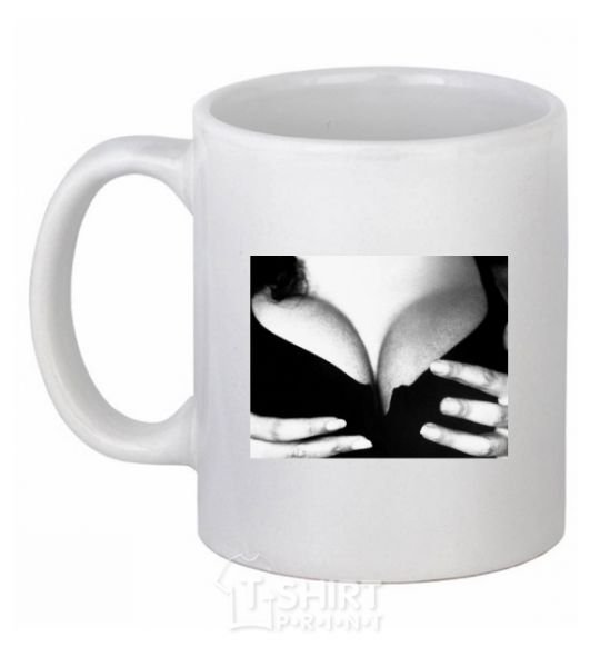 Ceramic mug MONICA BELLUCCI'S BREASTS White фото