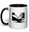 Mug with a colored handle MONICA BELLUCCI'S BREASTS black фото