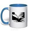 Mug with a colored handle MONICA BELLUCCI'S BREASTS royal-blue фото