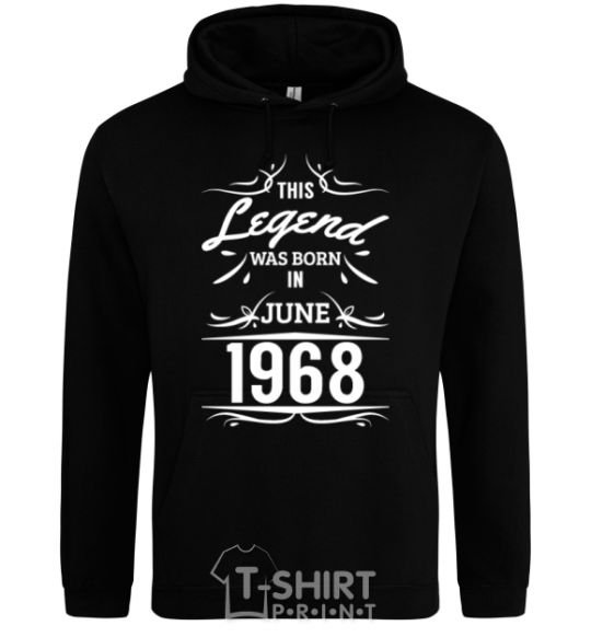 Men`s hoodie This legend was born in june black фото