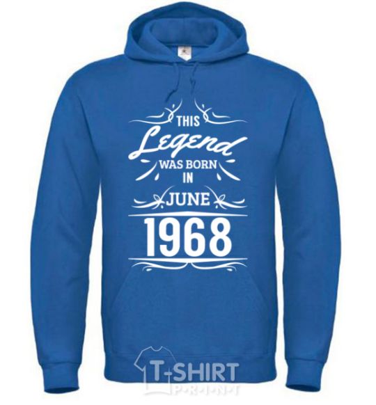 Men`s hoodie This legend was born in june royal фото