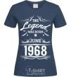 Women's T-shirt This legend was born in june navy-blue фото