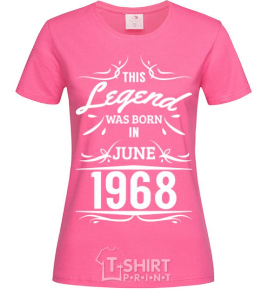 Women's T-shirt This legend was born in june heliconia фото