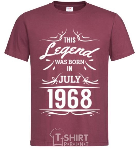 Men's T-Shirt This legend was born in july burgundy фото