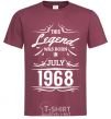 Men's T-Shirt This legend was born in july burgundy фото
