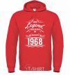 Men`s hoodie This legend was born in august bright-red фото
