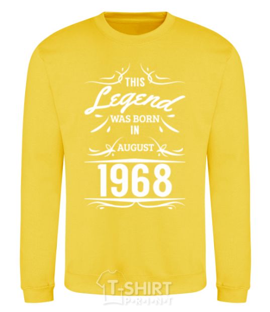 Sweatshirt This legend was born in august yellow фото