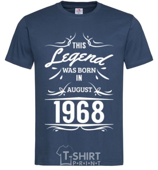 Мужская футболка This legend was born in august Темно-синий фото