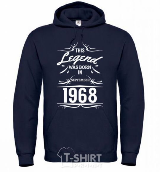 Men`s hoodie This legend was born in september navy-blue фото