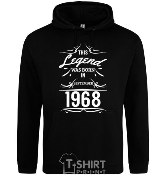 Men`s hoodie This legend was born in september black фото