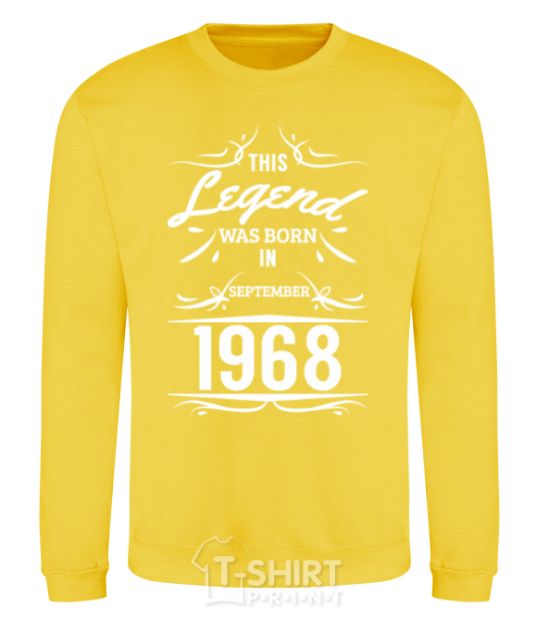 Sweatshirt This legend was born in september yellow фото