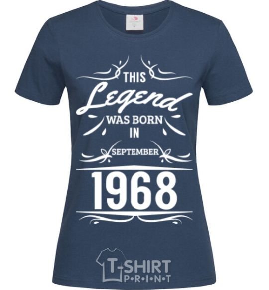 Women's T-shirt This legend was born in september navy-blue фото