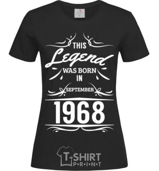 Women's T-shirt This legend was born in september black фото