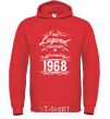 Men`s hoodie This legend was born in october bright-red фото