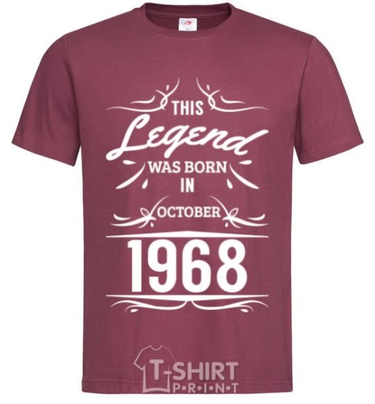 Men's T-Shirt This legend was born in october burgundy фото